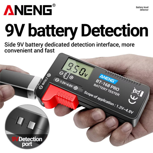 ANENG BT-168 PRO Digital Lithium Battery Capacity Tester Checkered Load Analyzer Display Check AAA AA Button Cell Universal Test