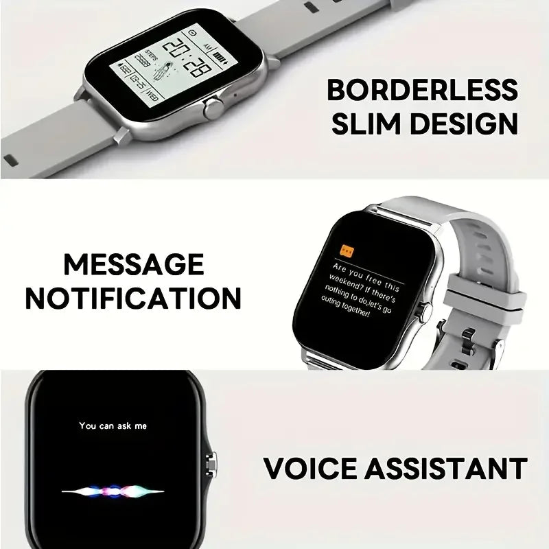 LAXASFIT 2025 New Smart Watch Bluetooth Call Message Reminder Man Woman Gift Full Touch Screen Sports Fitness Smart Watch