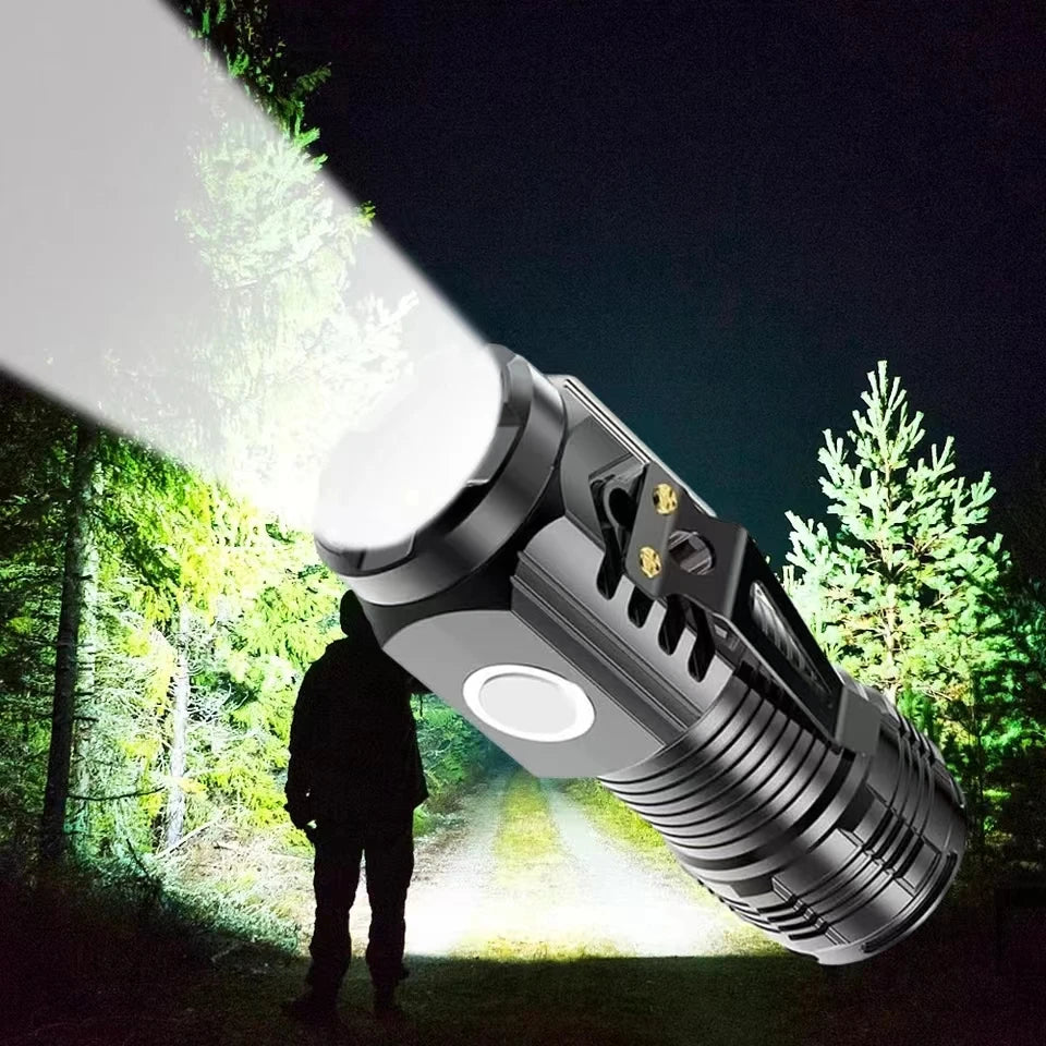 LED Strong Light Flashlight Rechargeable Multi Functional for Long Range Portable Outdoor Home Mini Flashlight Cap Clip Light