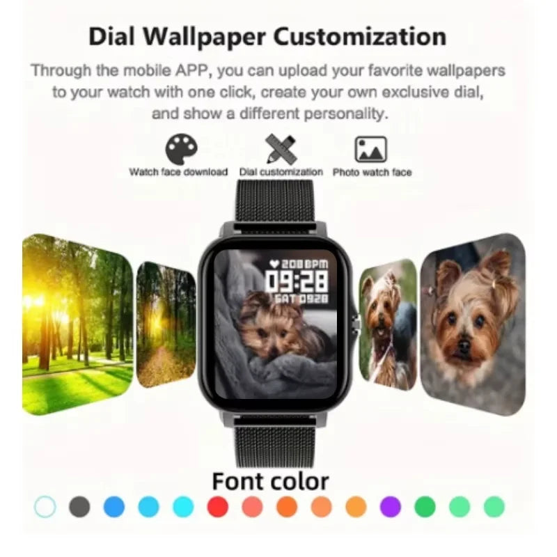 LAXASFIT 2025 New Smart Watch Bluetooth Call Message Reminder Man Woman Gift Full Touch Screen Sports Fitness Smart Watch