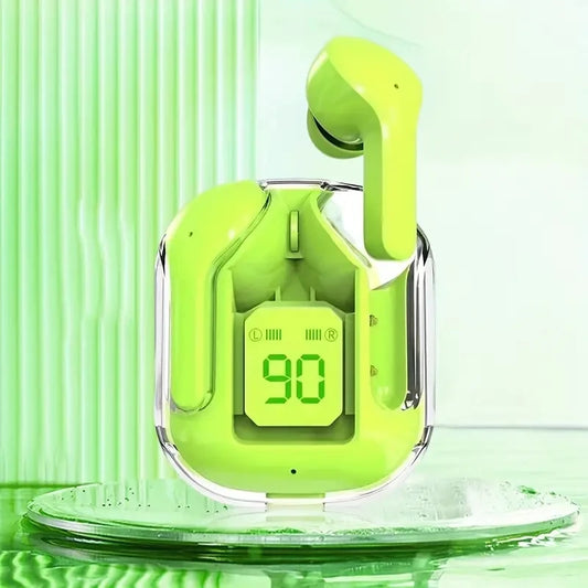 T2 Wireless Bluetooth Earphones with Transparent Design, HIFI Stereo Sound, LED Power Display, Compatible with Xiaomi