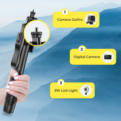 Phone tripod 62 inch selfie stick for cell phone with remote 