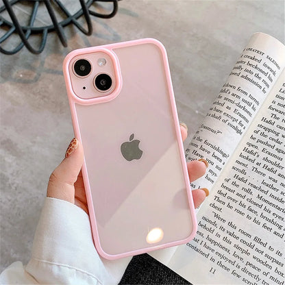 Candy Shockproof Silicone Bumper Phone Case for Iphone 16 15 14 11 12 13 Pro Max XS XR 8 7Plus Transparent Protection Back Cover