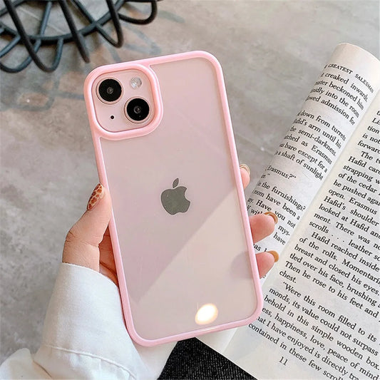 Candy Shockproof Silicone Bumper Phone Case for Iphone 16 15 14 11 12 13 Pro Max XS XR 8 7Plus Transparent Protection Back Cover