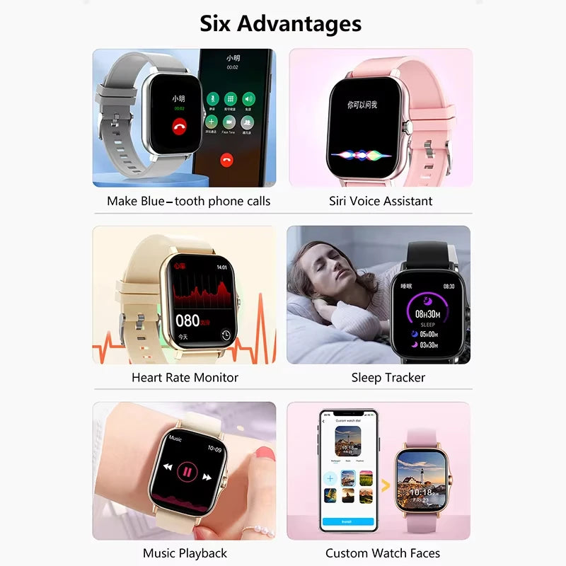 LAXASFIT 2025 New Smart Watch Bluetooth Call Message Reminder Man Woman Gift Full Touch Screen Sports Fitness Smart Watch