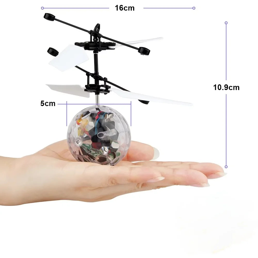 Led Light Suspension Crystal Ball Infrared Induction RC Gesture Control Colorful Glowing Toys Unique Gift for Kids JM888